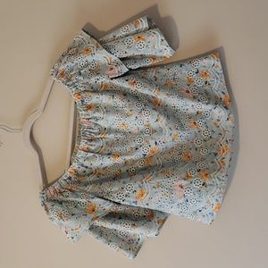 Anthropologie Floral Embroidered Off-Shoulder Blouse